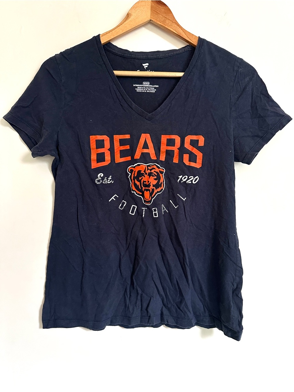 Chicago Bears Navy V-Neck T-Shirt
